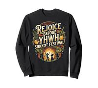 Rejoice Before YHWH Colorful Sukkot Design Vibrant Dancing Sweatshirt