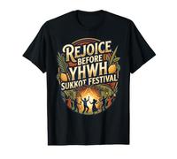 Rejoice Before YHWH Colorful Sukkot Design Vibrant Dancing Value Graphic T-Shirt