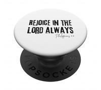 Rejoice in the Lord Always Philippians 4:4 Bible Joy PopSockets Adhesive PopGrip
