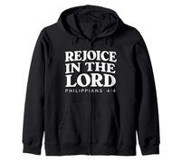 Rejoice In The Lord Bible Verse Christian Zip Hoodie