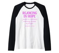 Rejoicing in Hope Romans 12:12 Bible Verse Scripture Prayer Raglan Baseball Tee