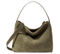 Rejolly Suede Tote Bag for Women Woven Hobo Handbag Slouchy Shoulder Purse Crossbody Designer Bag, Suede Olive Green