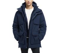 Rejork Long Winter Jackets for Men Faux Two-Piece Waterproof Parka Snow Warm Coats with Hood