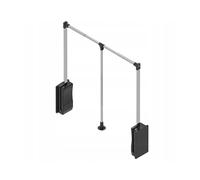 REJS 2 x Pull Down Wardrobe/Bedroom Lift Rail Clothes Hanger adjustable w/soft return (645-930mm)