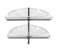REJS Half Kitchen Cabinet 180 Degree Corner Carousel Storage System (Chrome, Ø820)