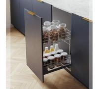 REJS PULL OUT KITCHEN BASKET STORAGE SELF/SOFT CLOSE 300 400 500 600mm Variant Multi (300mm HETTICH, grey)
