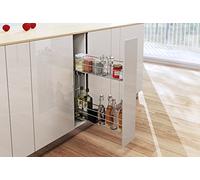 REJS Pull Out Soft Close Wire Basket Kitchen Storage Unit 150-200 mm Variant Multi (150mm HETTICH, silver right)