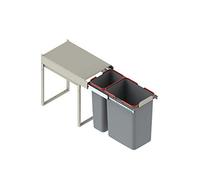 REJS RECYCLE BIN PULL OUT KITCHEN WASTE BIN W:300mm-1x20L+1x10L(JC603)