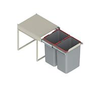 REJS RECYCLE BIN PULL OUT KITCHEN WASTE BIN W:400mm-2x20L(JC602)