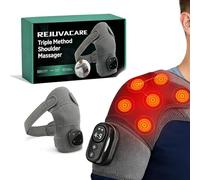 Rejuvacare Shoulder Massager, Cordless Heated Shoulder Massager Pad, Portable Brace with 5 Heat Level &3 Vibration Modes, 5000mAh Battery for Neck and Trap Relief, Fits Left or Right (A1)