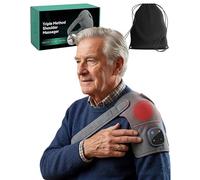 Rejuvacare Shoulder Massager - Rejuvacare Triple Method Shoulder Massager with 5 Heat Level & 3 Vibration Modes, Kneading and Airbag for Neck and Trap Relief, Ideal for Home Office