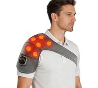 Rejuvacare Shoulder Massager with Heat, Triple Method Kneading and Airbag Compression Wrap, Cordless Rechargeable 4500mAh Battery, C-Shaped Shoulder Pad for Neck and Trap Relief, for Home Office,A