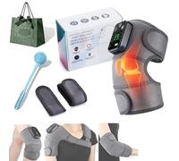 Rejuvacare Triple Method Shoulder Massager, Rechargeable 5000mah Rotator Cuff Massager with Heat, Adjustable 3-Level Heat and Vibration, Heat Pads for Shoulders and Neck, Knee, Arm (1 Pcs-Gray)