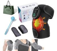 Rejuvacare Triple Method Shoulder Massager, Rechargeable 5000mah Rotator Cuff Massager with Heat, Adjustable 3-Level Heat and Vibration, Heat Pads for Shoulders and Neck, Knee, Arm (1 Pcs-Black)