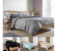 rejuvopedic Double Grey Fleece Duvet, Quilt Cover, Bedding Teddy Bear, Thermal, Winter Snuggle