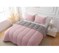 rejuvopedic Fozzie Coverless Duvet 13.5 Tog Quilt Soft Teddy Fleece Reversible Fabric No Cover Needed Easy Wash (Pink, Double)