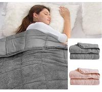 rejuvopedic Huggy Weighted Blanket / 152x200cms / 15lbs / Grey/Warm and Cosy Teddy Fleece Fabric/Anxiety Stress Relief