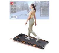 REKA Fitness Black Motorised Home Treadmill Walking Pad 2.25HP Under Desk Treadmill Adjustable Speed Remote Control Interactive APP Smart workouts Real-time Stats and Interactive Fitness