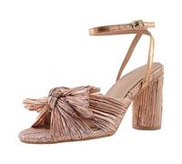 REKALFO Block Heel Sandals For Women Open Toe Ankle Strap Shoes with Bow Knot - Wedding, Party, Banquet, Formal Dress Shoes Champagne 6 UK