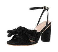 REKALFO Block Heel Sandals For Women Open Toe Ankle Strap Shoes with Bow Knot - Wedding, Party, Banquet, Formal Dress Shoes Black 6.5 UK