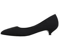 REKALFO Kitten Heels for Women Suede Leather Pointed Toe Comfortable Cute Women's Pumps for Party Wedding and Casual Wear Black 5 UK