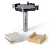 REKCKRUL CNC Spoilboard Surfacing Router Bit 1/4 Inch Shank, 1-1/2" Cutting Diameter 4-Wings, Slab Flattening Router Bit for Wood Planing, Trimming & Slotting (Carbide)