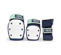 REKD Heavy Duty Triple Pad Set, Complete Protection Pack, Fully Certified for All Action Sports Blue Mint Small