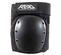 REKD Ramp Knee Pads Black/Red S, Impact Resistant Heavy Duty Neoprene Pads for Action Sports, Adjustable Straps, Breathable Material, Shock Absorption, Unique Ergonomic Fit for Comfort and Safety