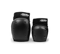 REKD Youth Heavy Duty Double Pad Set, Black/Black Small, Stylish Knee and Elbow Protection, Easy To Put On, Fully Certified for Action Sports, Perfect for Skateboarding, Skating, Scootering and more