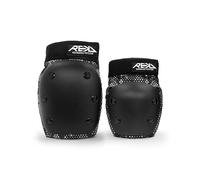 REKD Youth Heavy Duty Double Pad Set, Black/Grey Small, Stylish Knee and Elbow Protection, Easy To Put On, Fully Certified for Action Sports, Perfect for Skateboarding, Skating, Scootering and more