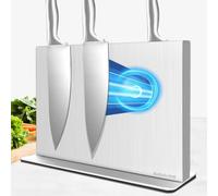 Rekehome Magnetic Knife Block without Knives, 30 cm Silver Knife Holder Magnetic Made of 304 Stainless Steel, Strong Magnetic Knife Holder on Both Sides for a Tidy Kitchen