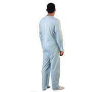 Rekordsan Mens Classic Cotton 1 Zip Pyjamas Blue Size 1-1 Piece