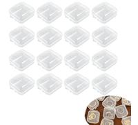 REKUA 16pcs Clear Plastic Storage Boxes, Small Square Storage Containers with Lids for Various Small Personal Accessories, Transparent Storage Organiser for Drawers and Travel