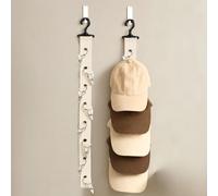 REKUA 1pcs No-Drill Wall Hat Hooks, Soft Top Baseball Cap Storage, Rotating Hat Stand, Sturdy Caps Holder, Renter Friendly Hats Organizer for Baseball Caps, Storage Hooks for Home and Closet