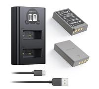 Relacement Battery and Dual USB Charger with Smart LCD Display for Olympus BLS-5, BLS-50, PS-BLS5 and Olympus OM-D E-M10, Pen E-PL2, E-PL5, E-PL6, E-PL7, E-PM2, Stylus 1