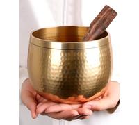 Relaehih Tibetan Singing Bowls Set-Hand-hammered in Nepal Sound Bowl for Meditation, Yoga, Chakra, Meditation Accessories, Unique Gifts for Women, Men (Blue, 5 inch)