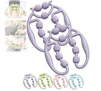 Relajador De Piernas Manual, Nine Wheel Circular Leg Roller, Manual Circular Clamps Leg Massage, 360 Degree Legs Neck Hand Arms Massage Roller Muscle Relaxer (Purple,2PCS)