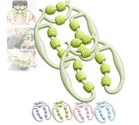 Relajador De Piernas Manual, Nine Wheel Circular Leg Roller, Manual Circular Clamps Leg Massage, 360 Degree Legs Neck Hand Arms Massage Roller Muscle Relaxer (Green,2PCS)