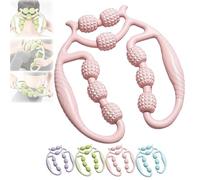 Relajador De Piernas Manual, Nine Wheel Circular Leg Roller, Manual Circular Clamps Leg Massage, 360 Degree Legs Neck Hand Arms Massage Roller Muscle Relaxer (Pink,1PC)