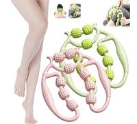Relajador De Piernas, Relajador De Piernas De 12 Rodillos, 9 Wheel Circular Leg Clamp, Handheld Multifunctional Ring Roller, 360 Degree Leg Neck Muscle Hand Arm Relaxer, for Elbow Legs (2pcs-Mix-B)