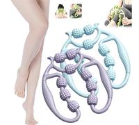 Relajador De Piernas, Relajador De Piernas De 12 Rodillos, 9 Wheel Circular Leg Clamp, Handheld Multifunctional Ring Roller, 360 Degree Leg Neck Muscle Hand Arm Relaxer, for Elbow Legs (2pcs-Mix-D)