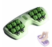 Relajador De Pies De 12 Rodillos, Portable Double Foot Massage Roller, Foot Massager Roller for Feet Fasciitis Relief, Three Massage Techniques, Stress Relief, for Home & Office Use (Green)