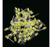 Reland Sun 100pcs 5mm LED Diode 5 mm White Green Red Blue Yellow Orange Pink Purple Warm white Round Head LED Lamp DIY Light Emitting Diode (100pcs Yellow)