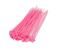 Reland Sun 100pcs Nylon Zip Ties 2.5x100/150/200mm Cable Ties in Assorted Color Nylon Self-Locking Wire Ties (2.5x150mm,Pink)