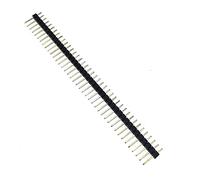 Reland Sun 10pcs 2.54mm 40P single pin header guideline round hole female header gold-plated 90 degree curved pin misaligned pin header (2.54mm-Gold single row)