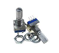 Reland Sun 10PCS Half/Plum axis rotary encoder, handle length 15mm / 20mm code switch/ EC11 / digital potentiometer with switch 5Pin (Plum 20mm)