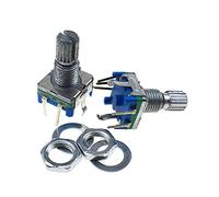 Reland Sun 10PCS Half/Plum axis rotary encoder, handle length 15mm / 20mm code switch/ EC11 / digital potentiometer with switch 5Pin (Plum 15mm)