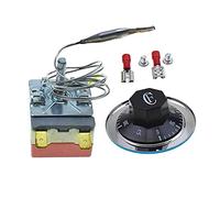 Reland Sun 1Pcs AC 250 16A 30-400 Celsius Red White Bottom Liquid Expansion Temperature Control Switch for Oven Heater (50-400-red 2P 0.7M)