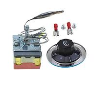 Reland Sun 1Pcs AC 250 16A 30-400 Celsius Red White Bottom Liquid Expansion Temperature Control Switch for Oven Heater (60-200- red 2P 0.7M)