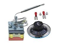 Reland Sun 1Pcs AC 250 16A 30-400 Celsius Red White Bottom Liquid Expansion Temperature Control Switch for Oven Heater (30-110-red 2P 0.7M)